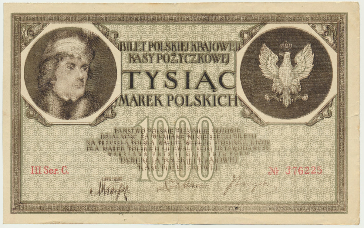 1.000 marek 1919 – III Ser.C – Fałszerstwo z epoki – NIEWYŁAPANE