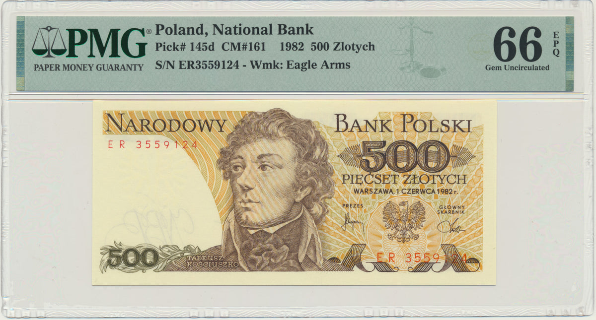 Banknot 500 złotych 1982 – ER – PMG 66 EPQ
