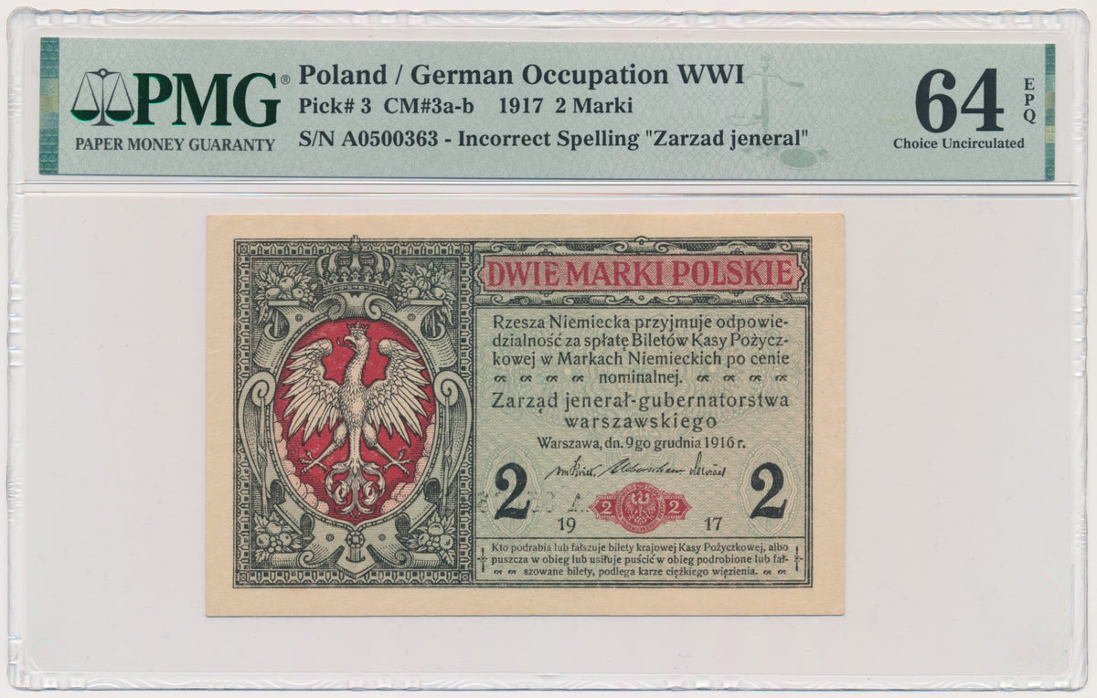 2 marki 1916 – Jenerał – A – PMG 64 EPQ