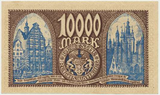 Gdańsk, Banknot 10.000 marek 1923