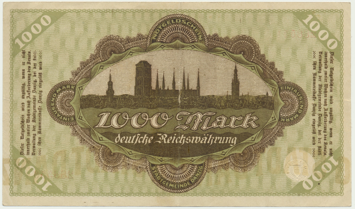 Gdańsk, Banknot 1.000 marek 1922