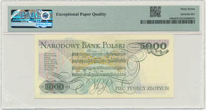 Banknot 5.000 złotych 1982 – P – PMG 67 EPQ – WYJĄTKOWO RZADKA