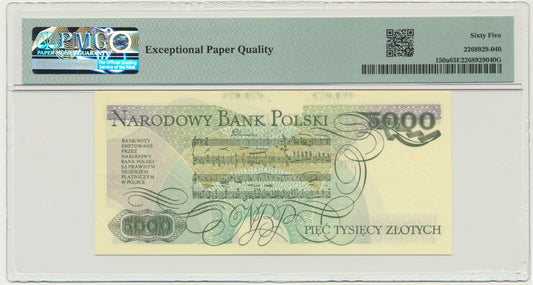 Banknot 5.000 złotych 1982 – BY – PMG 65 EPQ