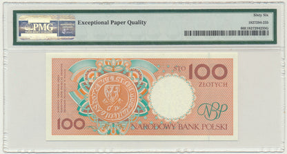 Banknot 100 złotych 1990 – A – PMG 66 EPQ