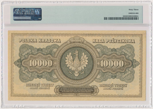 10.000 marek 1922 – K – PMG 63