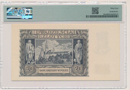 20 złotych 1940 – O – PMG 64