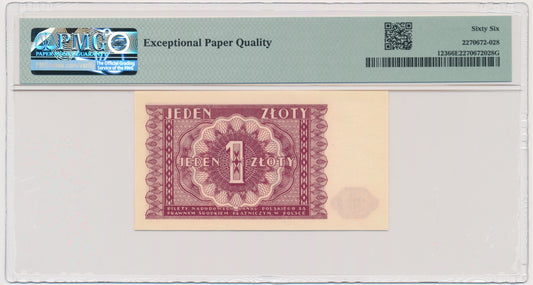 1 złoty 1946 – PMG 66 EPQ