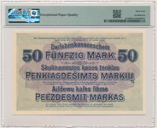 Kowno, 50 marek 1918 – B – PMG 64 EPQ