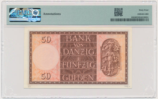 Gdańsk, 50 guldenów 1937 – H – PMG 64