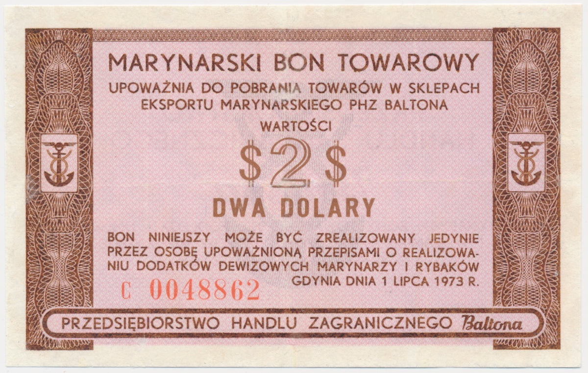 Baltona, 2 dolary 1973 – C – RZADKIE